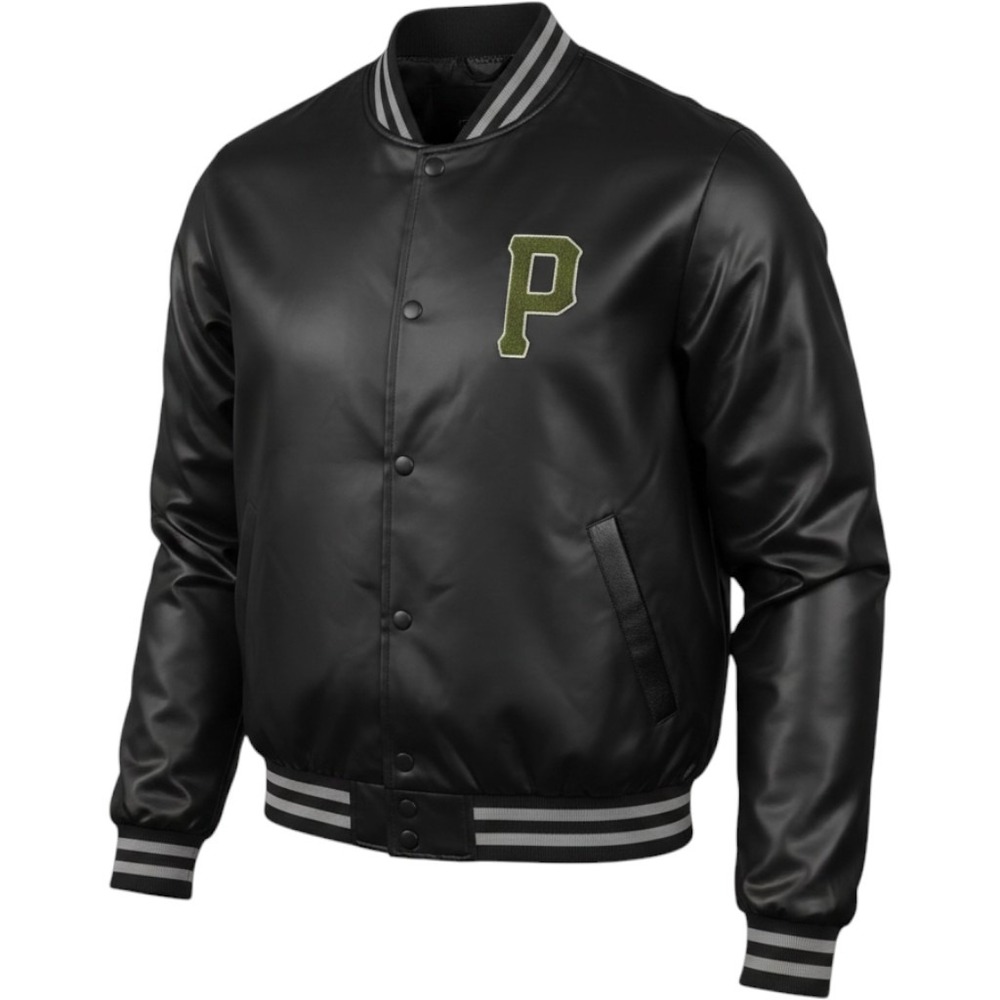Primitive Dirty P Satin Varsity‎ Jacket Mens M Black Skateboarding Streetwear